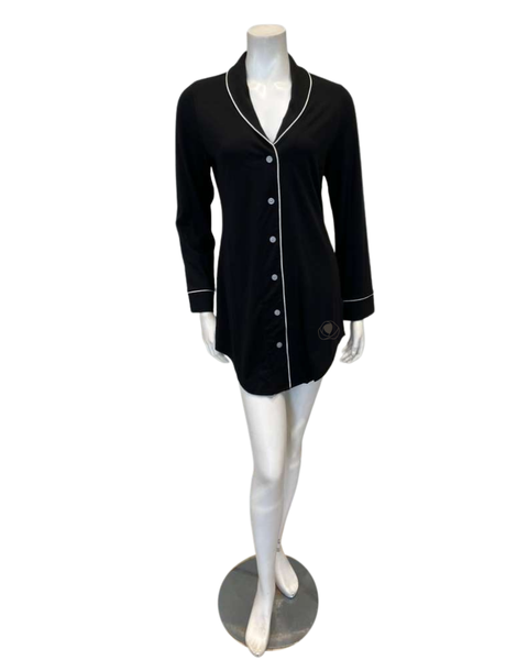 Cosabella PIMAL1898 Black/Moon Ivory Pima Lusso Cotton Blend Nightshirt Myselflingerie.com