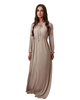 Rojo London Ellie Toffee Colored High Waisted Modal Nightgown with Shoelace Closure Myselflingerie.com