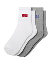 UGG 1171623 Red Saffron/Grey Heather Quinlin Logo Quarter 2 Pack Socks Myselflingerie.com