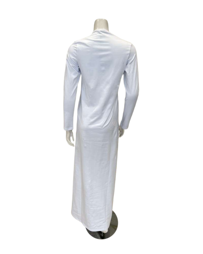 Pen-ky White Embroidered Flowers Button Down Cotton Nightgown