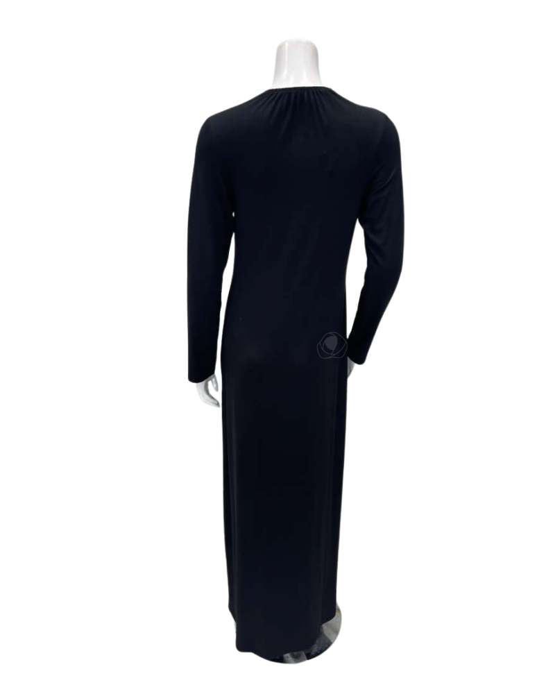 Pen-ky Black Lace Neck Modal Pull On Nightgown