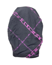 Lizi Headwear Plum Grid Open Back Adjustable Pre-Tied Bandanna with Velvet Grip