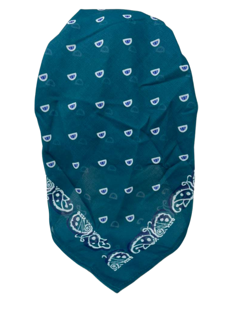 Ahead Teal Heritage Versatile Short Tails Adjustable Open Back Pre-Tied Bandanna