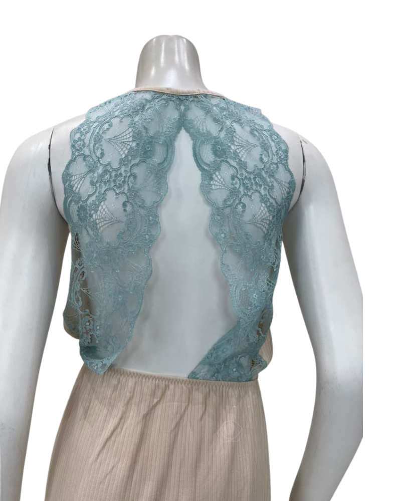 Oh! Zuza Vanilla Ribbed Lace Modal Chemise