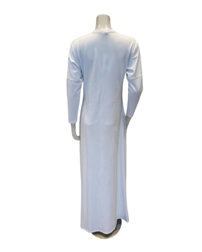 Pen-ky White Embroidered Flowers Cotton Nursing Nightgown