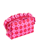 ShiraLeah Pink Check Heart Large Boxy Zip Cosmetic Pouch