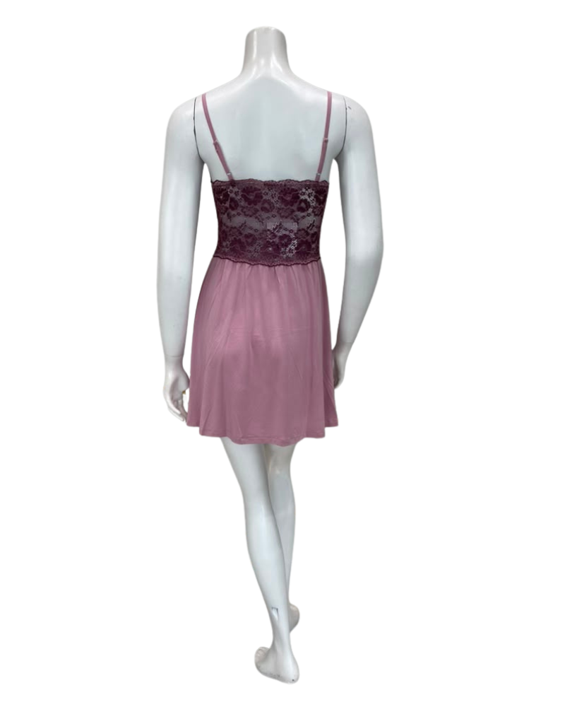 Oh! Zuza Lilac Lace Modal Chemise