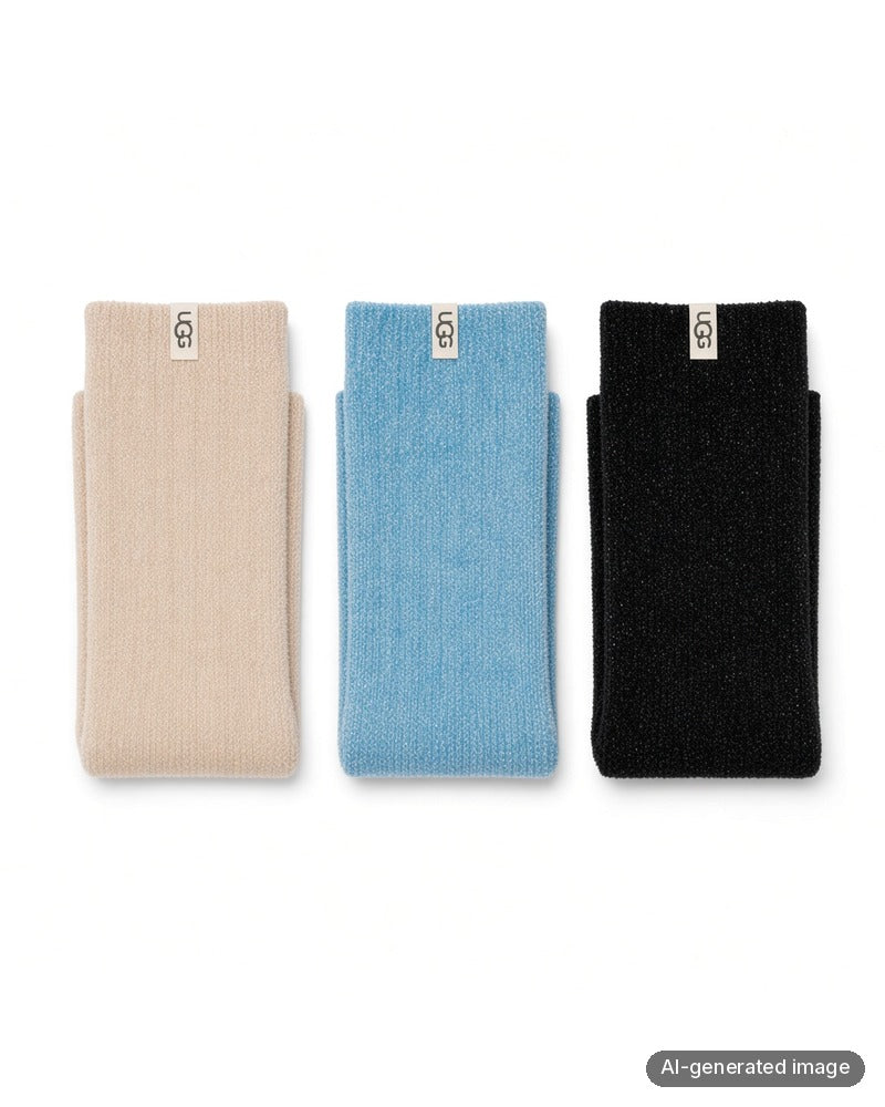 Folded 1123776 Leda Sparkle 3 Pack Socks Gift Set