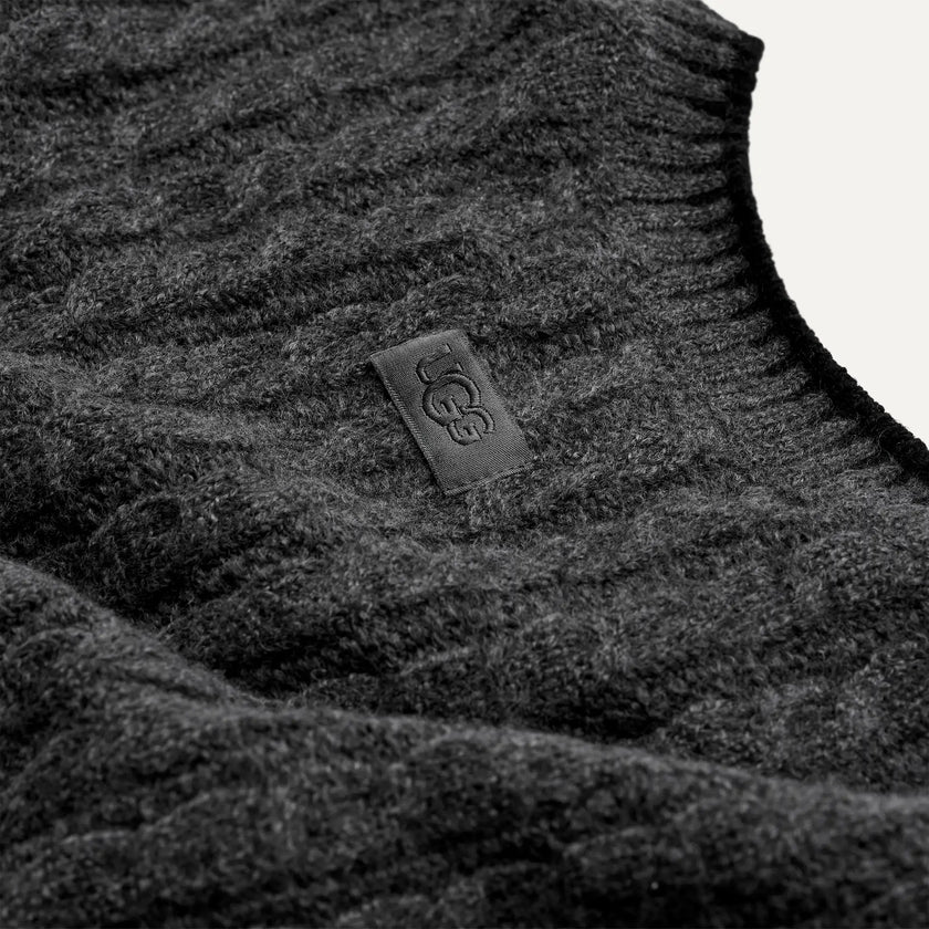 UGG 1171612 Charcoal Heather Rylynn Cable Knit Pullover Myselflingerie.com