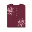 Folded Pen-ky Cherry Flower Bursts Button Down Cotton Blend Nightgown
