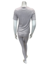 Oh! Zuza Beige V Neck Modal Short Sleeves with Leggings Pajamas Set