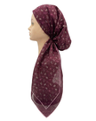 Revaz Burgundy Scattered Flowers Adjustable Pre-Tied Bandanna with Velvet Grip