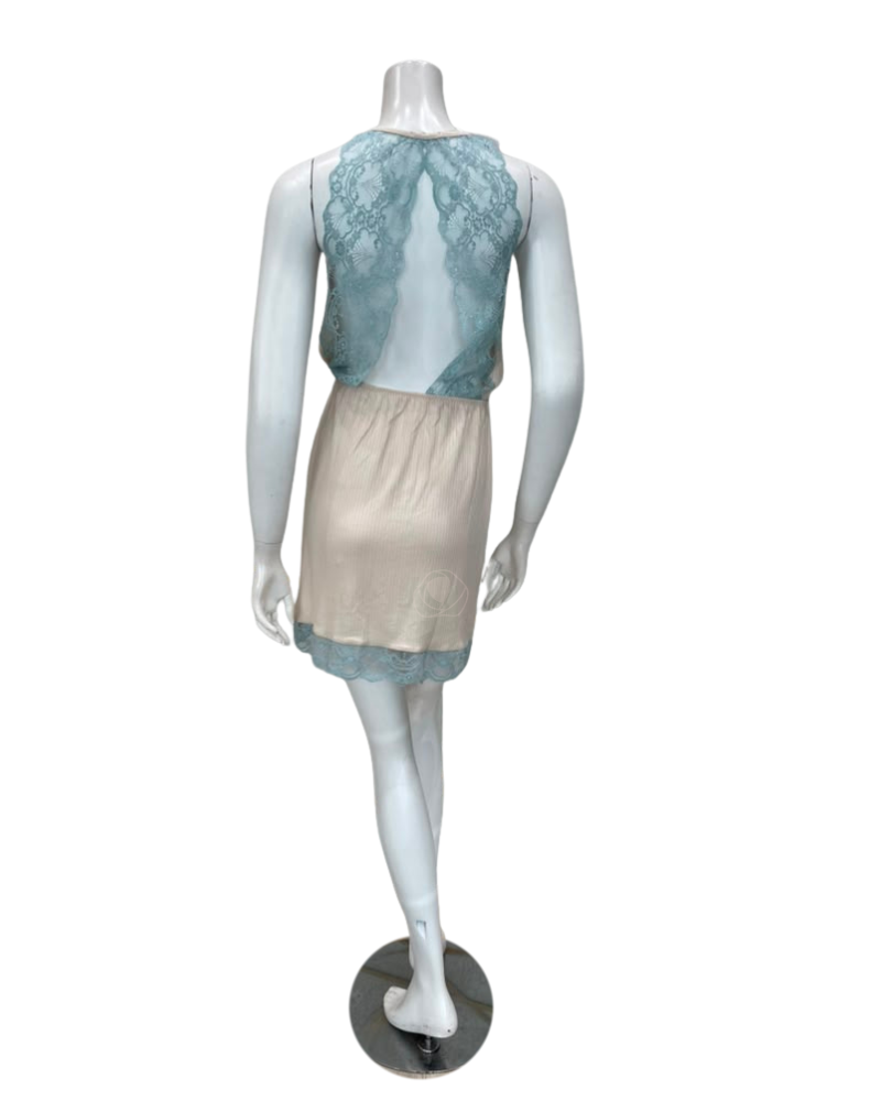 Oh! Zuza Vanilla Ribbed Lace Modal Chemise
