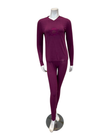 Angelice Plum Royal Embroidery V Neck Modal Pajamas Set