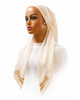 Ahead White/Gold Key Signature Versatile Style Long Tails Open Back Tie Yourself Adjustable Bandanna