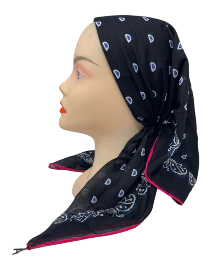 Ahead Black Heritage Versatile Short Tails Adjustable Open Back Pre-Tied Bandanna