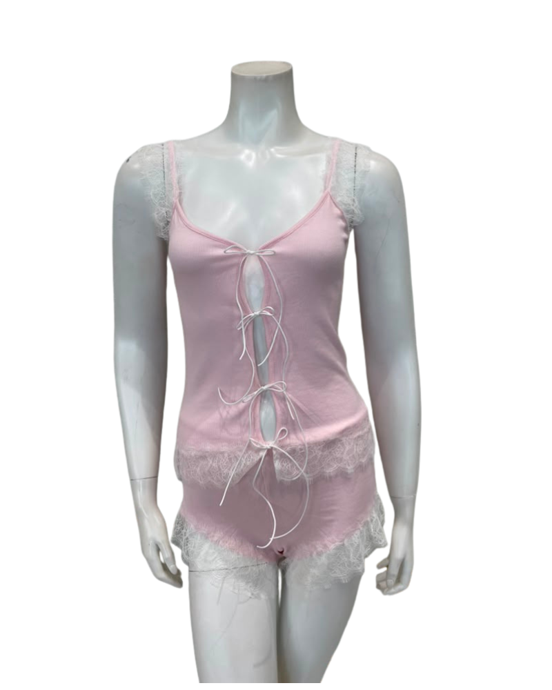 Oh! Zuza V15 Pink Lace Cami & Shorts Set