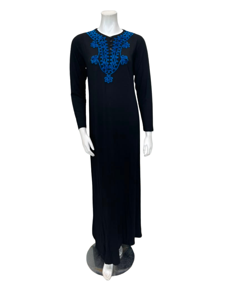 The Star Story Royal Blue Scroll Black Modal Button Down Nightgown