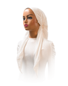 Ahead White Lightline Israeli Style Long Tails Pre-Tied Bandanna
