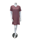 Oh! Zuza V1 Antique Rose V Ribbed Short Sleeve Modal Nightshirt