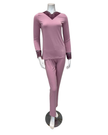 Oh! Zuza Lilac Swirl Design Lace V Neck Modal Pajamas Set