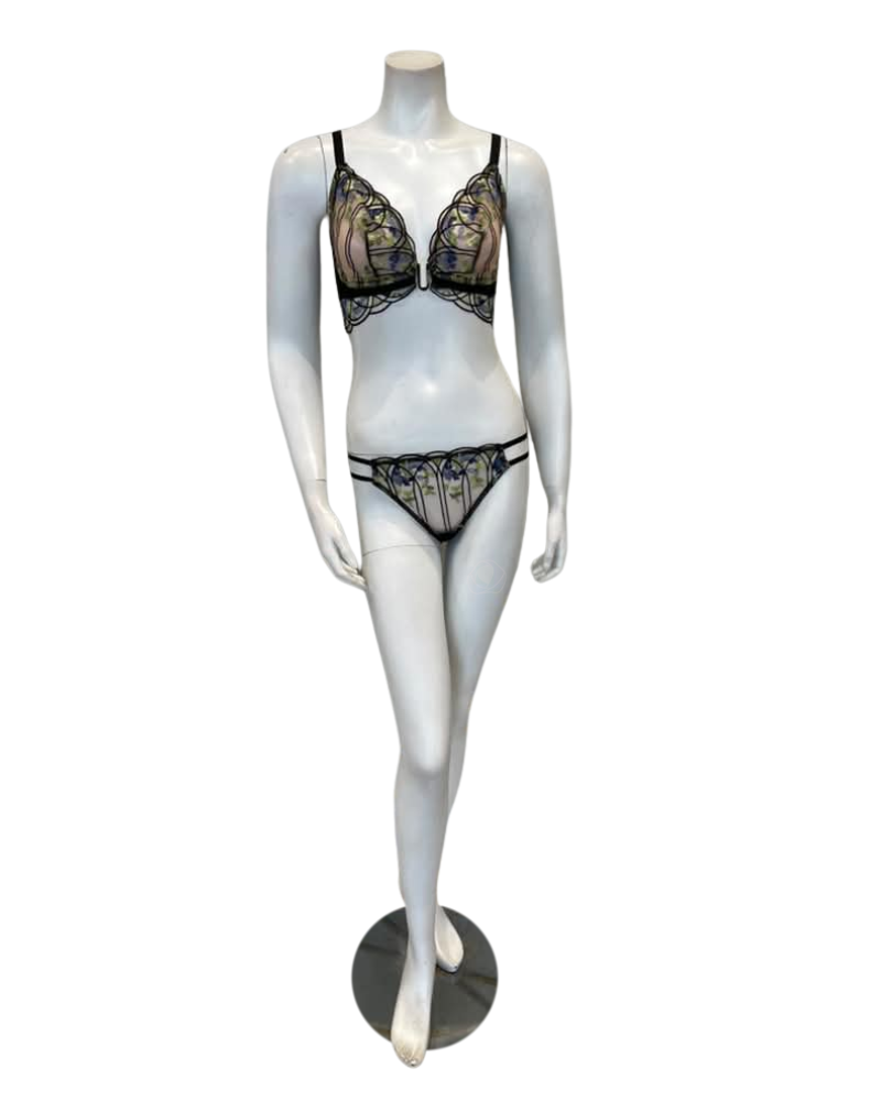 Cosabella Black/Neon Viola Virna Curvy Bralette & Bikini Set