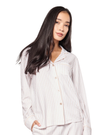 Petite Plume Camel Ticking Stripe Pima Cotton Pajamas Set
