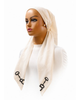 Ahead White/Black Key Signature Versatile Style Long Tails Open Back Tie Yourself Adjustable Bandanna