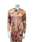 Angelice Peach Floral European Printed Button Down Modal Nightgown