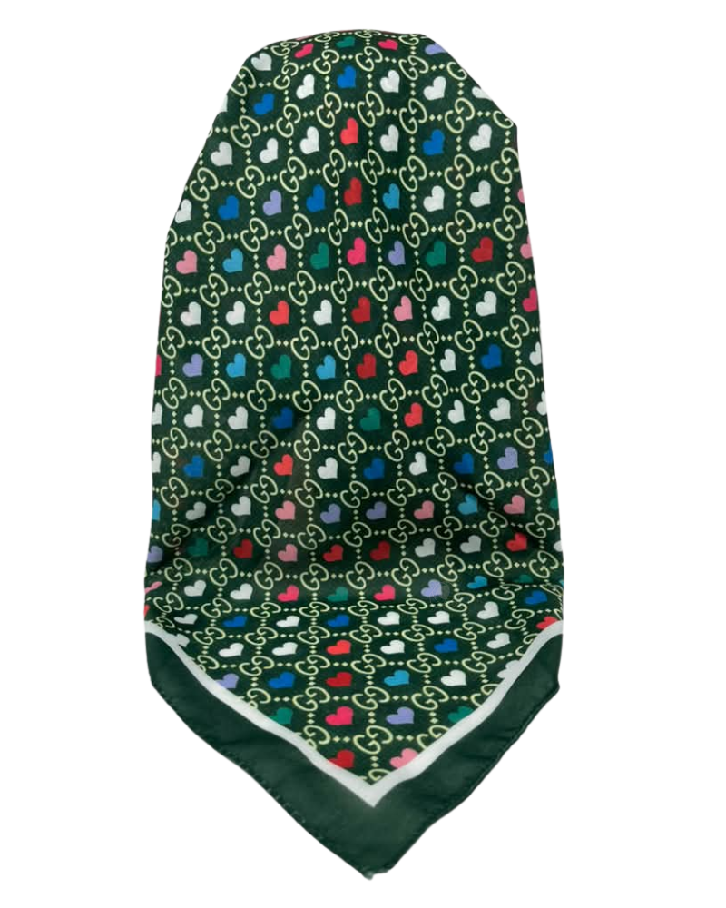 It's Younique Green GG Inspired Pre-Tied Open Back Bandanna with Velvet Grip