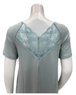 Oh! Zuza Mint Lace V Neck Short Sleeve Modal Nightshirt