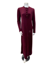 Pen-ky Bordeaux Ribbed Button Down Velour Nightgown