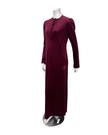 Pen-ky Bordeaux Ribbed Button Down Velour Nightgown
