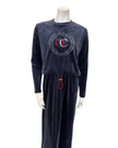ORD Navy Pepco Logo Velour Nursing Nightgown