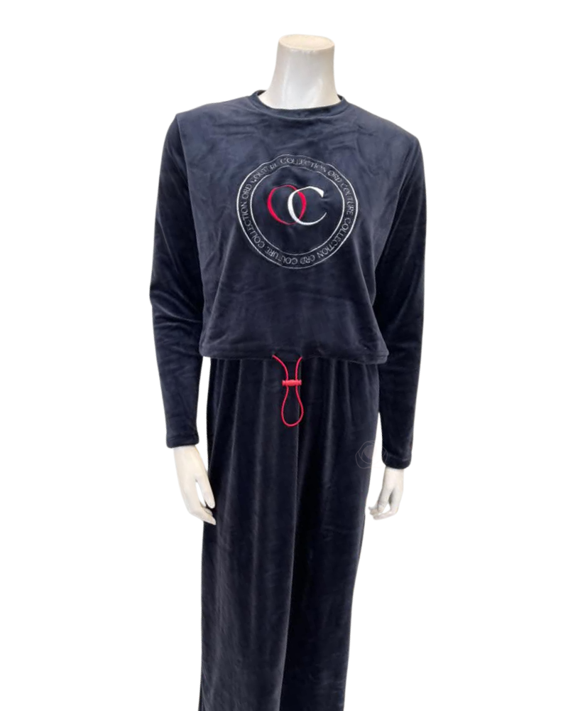 ORD Navy Pepco Logo Velour Nursing Nightgown