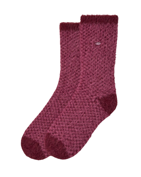 UGG Coffee Berry/Strawberry Check Enlie Crew Socks