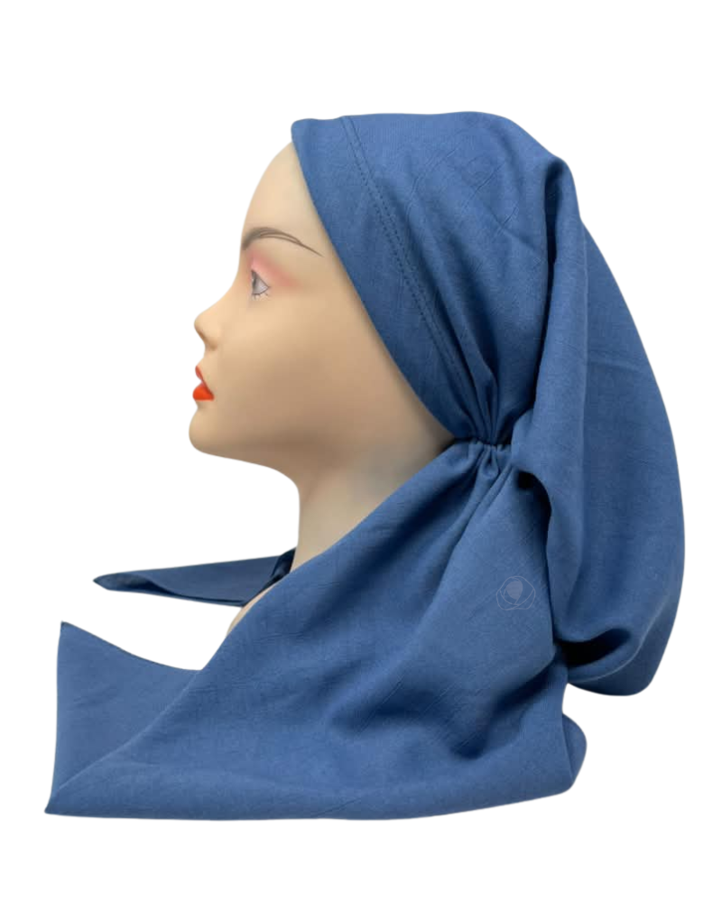 It's Younique OB-FAV-BL Solid Blue Favorite Fabric Pre-Tied Open Back Bandanna with Velvet Grip