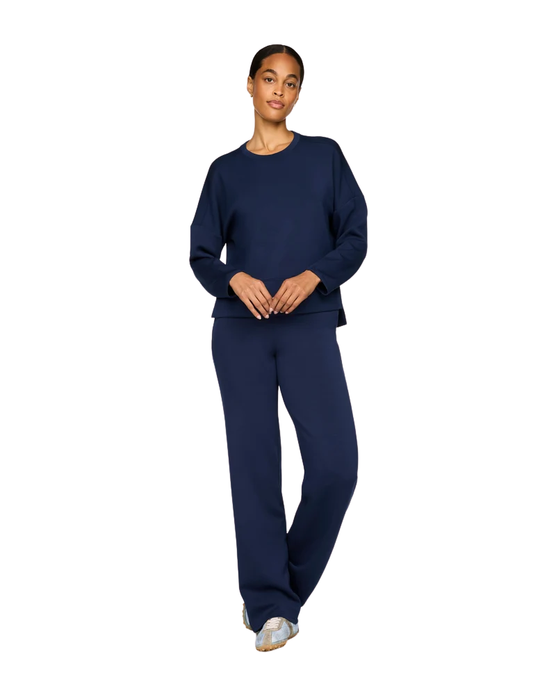 Spanx Timeless Navy AirEssentials Crewneck Long Sleeve Lounge Top