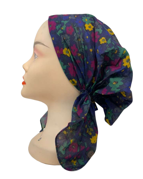 Cherie HB-174WNFL Winter Floral Design Short Tails Pre-Tied Bandanna