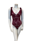 Rya Collection Dark Cherry Amour Teddy Bodysuit