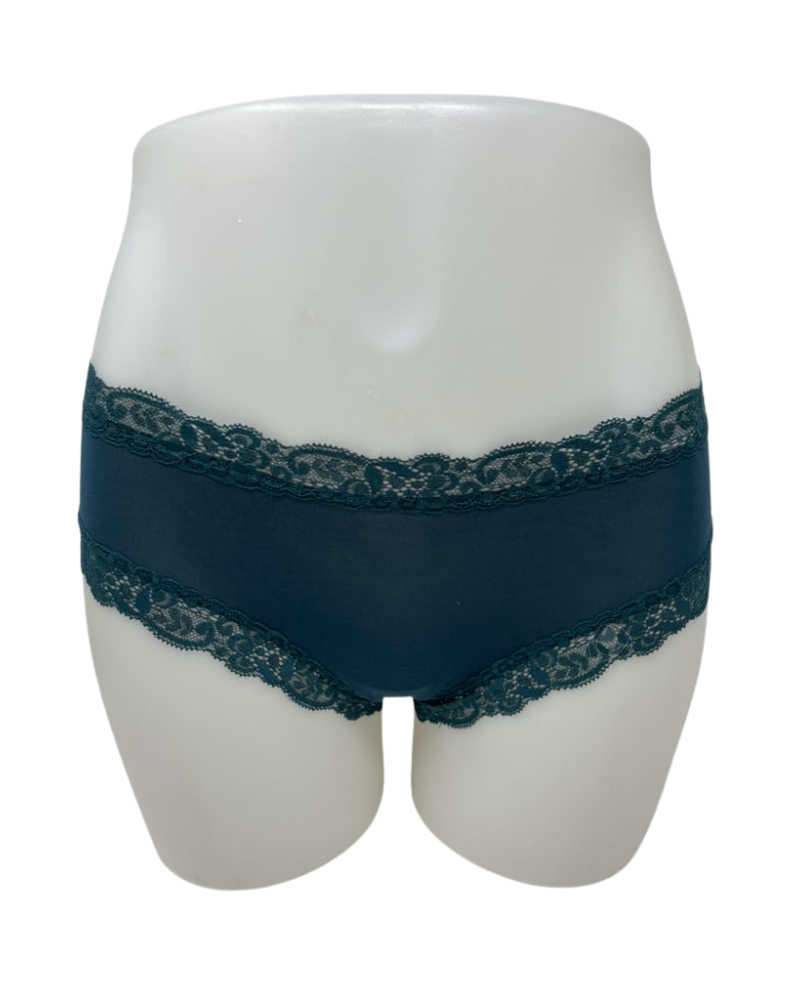 Fleur't Deep Spruce Iconic Modal Lace Trim Boyshort