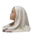 Ahead White Carved Corners Versatile Style Long Tails Open Back Tie Yourself Adjustable Bandanna
