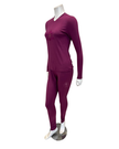 Angelice Plum Royal Embroidery V Neck Modal Pajamas Set