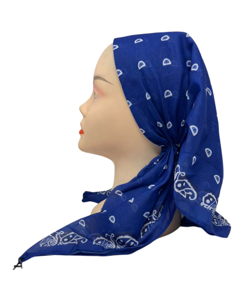 Ahead Cobalt Heritage Versatile Short Tails Adjustable Open Back Pre-Tied Bandanna