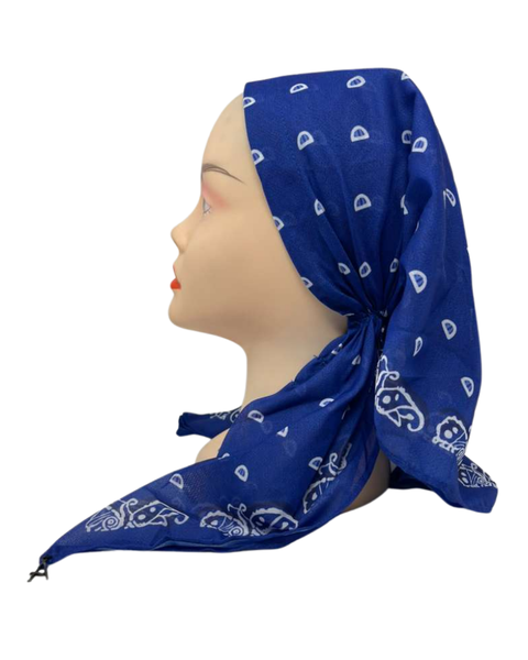 Ahead VT3133 Cobalt Heritage Versatile Short Tails Adjustable Open Back Pre-Tied Bandanna