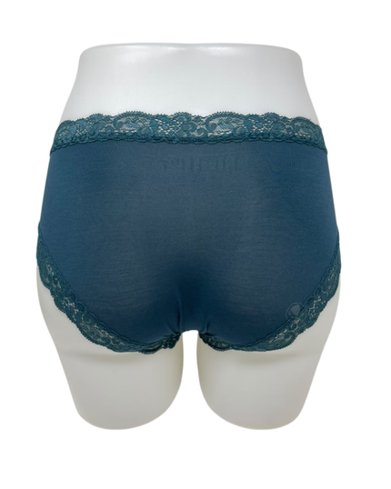 Fleur't Deep Spruce Iconic Modal Lace Trim Boyshort