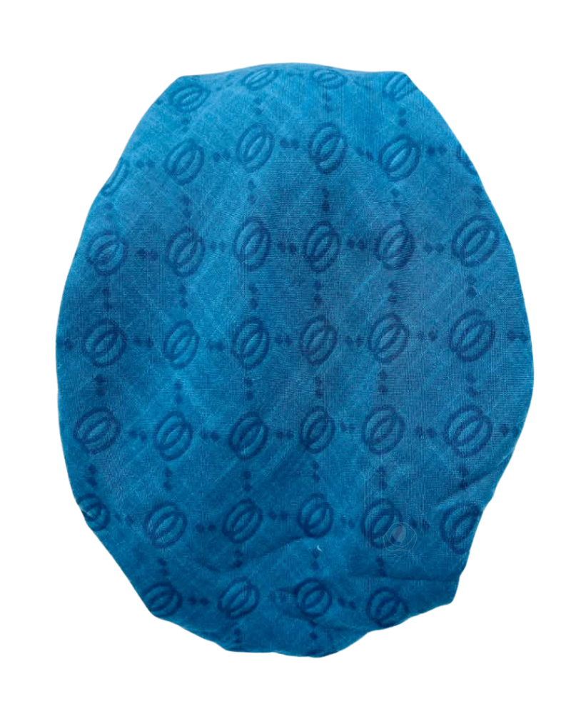 Cherie Teal Interlocking Design Adjustable Closed Back Pre-Tied Bandanna