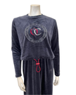 ORD Navy Pepco Logo Velour Nursing Nightgown