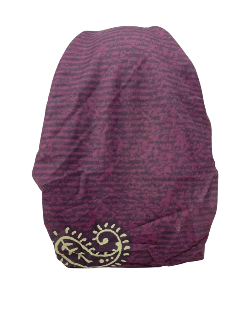 Lizi Headwear Wine Paisley Open Back Adjustable Pre-Tied Bandanna with Velvet Grip