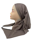 It's Younique Solid Taupe with Black Trim Organic Cotton Pre-Tied Open Back Bandanna with Velvet Grip
